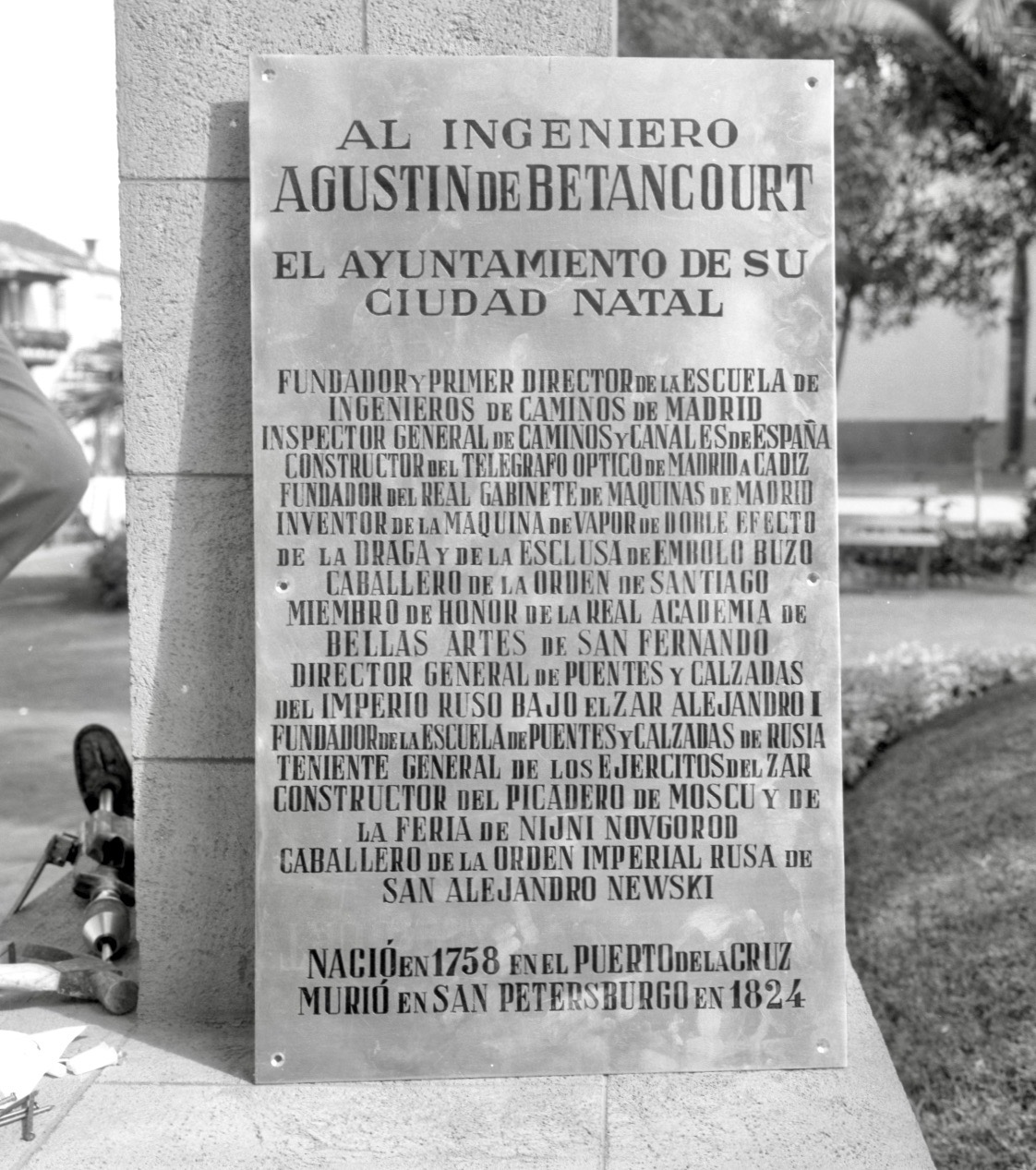 Placa a Agustín de Betancourt
